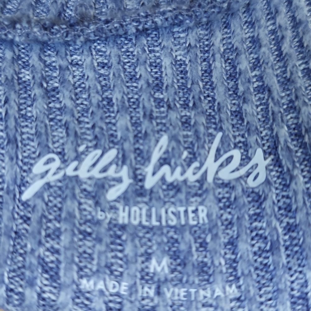Gilly Hicks Cropped Ribbed Solid Crew Neck Drawstring Pull Over Sweater - Picture 7 of 10